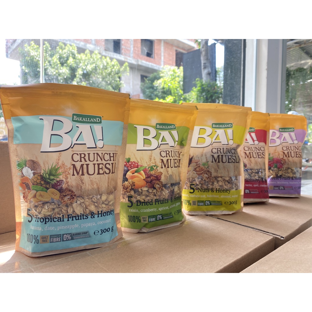 Ngũ cốc Bakalland Muesli 5 màu 5 hương vị