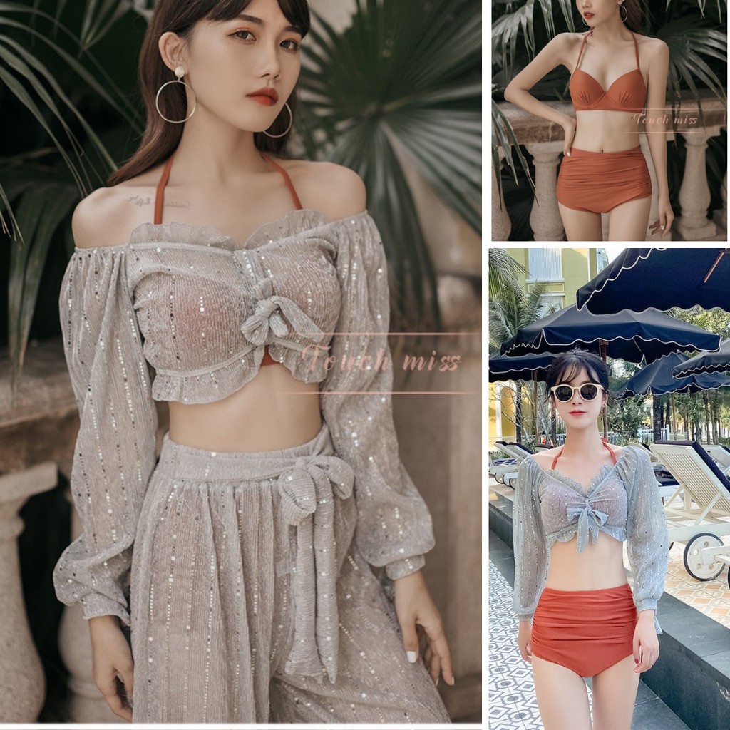 Bikini 4 mảnh kiểu dáng SIÊU MỚI LẠ, tôn dáng, thanh lịch, phù hợp với mọi hoạt động ngoài bãi biển và dưới nước