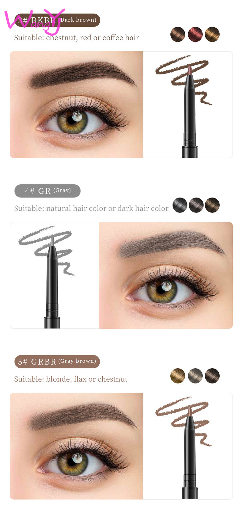 (Hàng Mới Về) Bút Chì Kẻ Lông Mày Qic 1.5mm Đầu Xoay Tự Động Siêu Mịn | BigBuy360 - bigbuy360.vn