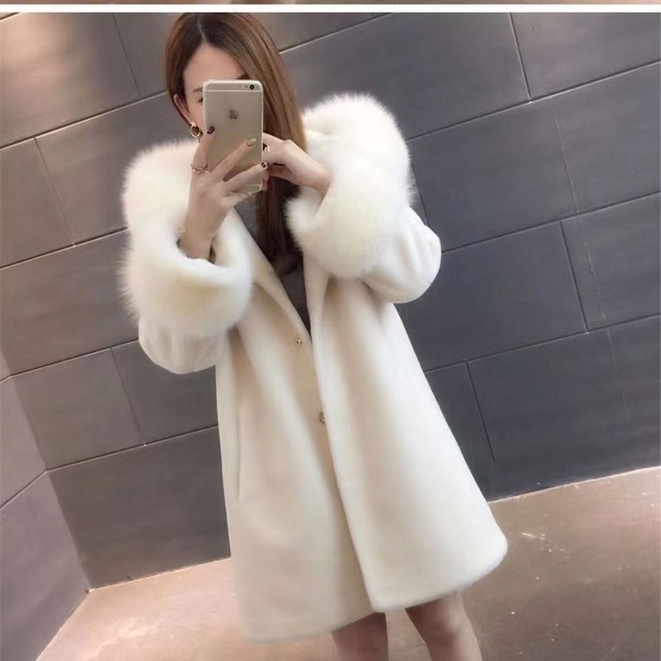 Áo Khoác Lông Cáo Có Mũ Trùm Đầu Phong Cách Mới