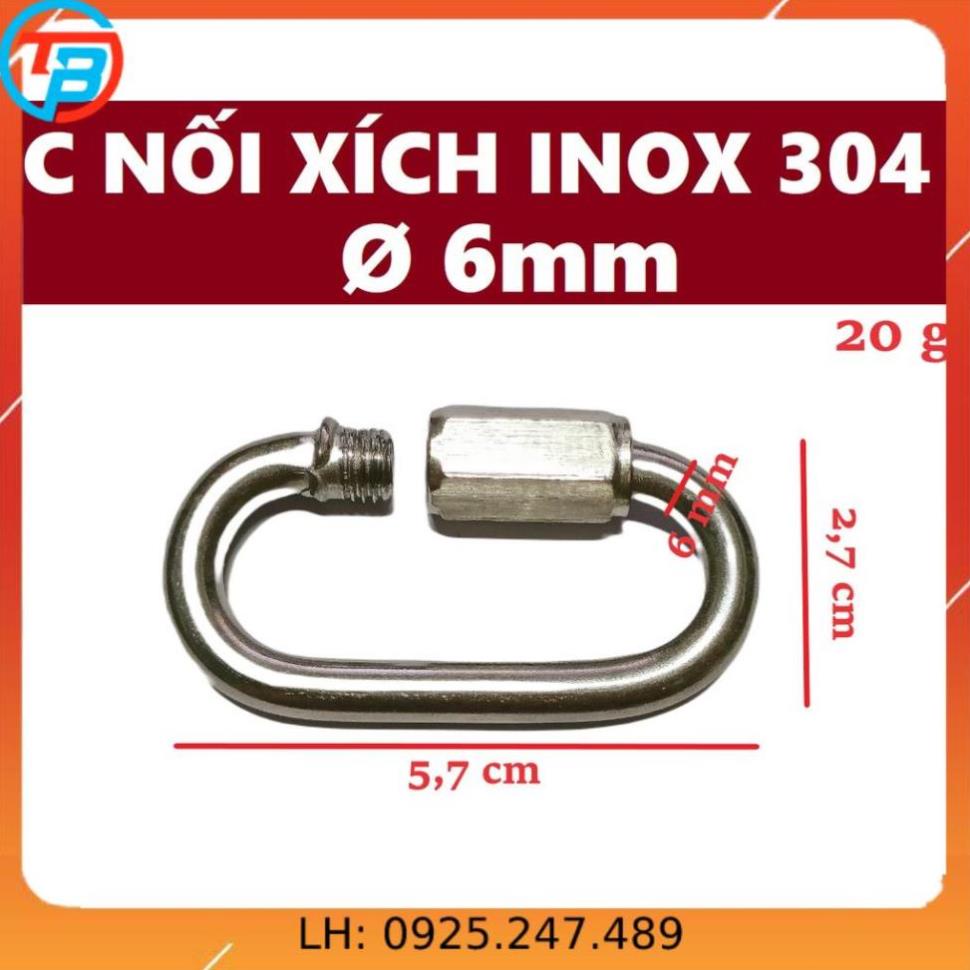 Nối xích, khóa xích INOX [ Phi 6mm ] CÁP THÉP Thái Bình VinàN