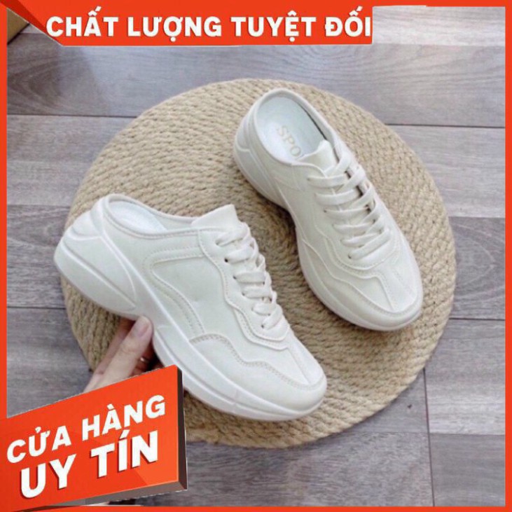 [FREE SHIP] Giày sục thể thao nữ GC thiết kế sang chảnh cao cấp màu trắng tinh khôi