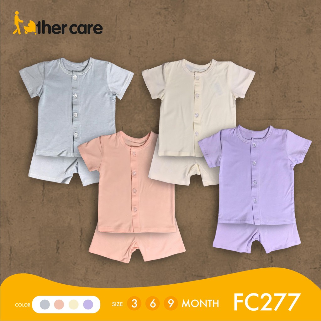 Bộ Quần áo FatherCare sơ sinh Cài giữa CT - Sợi tre Cotton FC277