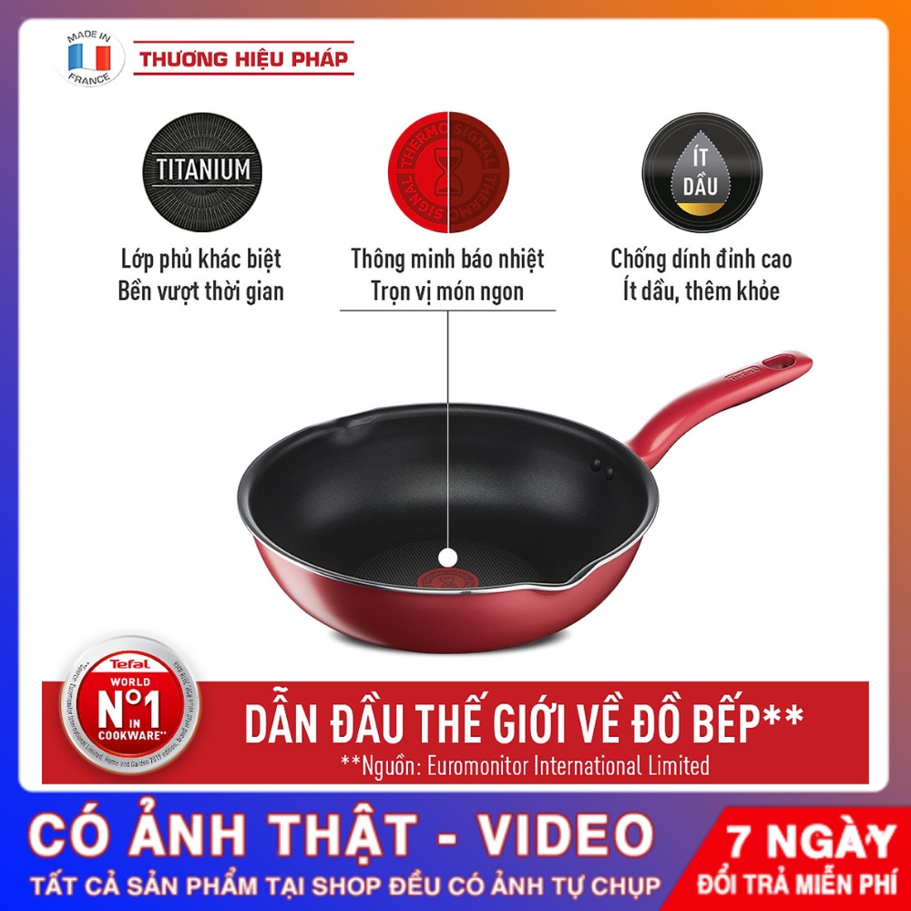 Chảo Chiên Tefal So Chef, Đáy Từ, Chống Dính, Sâu Lòng, 24/28cm, Bảo Hành 24 Tháng