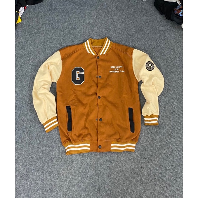 Varsity Jacket Bomber Nỉ chữ G