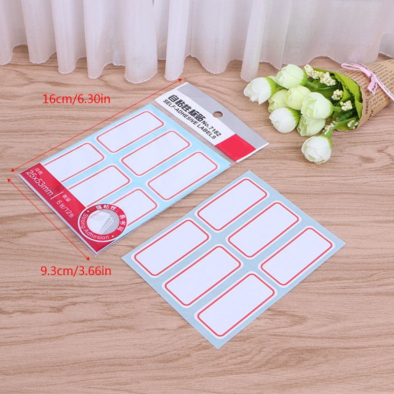 Set 12 tờ giấy in nhãn tag có keo dán tự dính dán chai lọ phòng thí nghiệm/văn phòng
