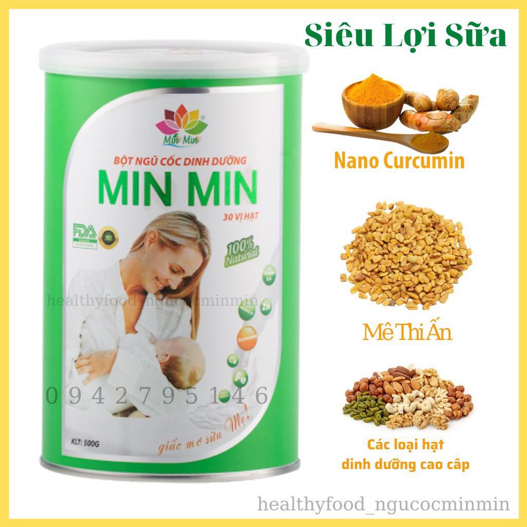 Ngũ cốc lợi sữa Min Min 30 hạt mẫu mới (500g)