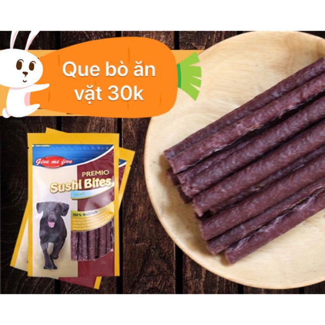 Que vị bò ăn vặt cho chó cao cấp 100g Sushi Bites