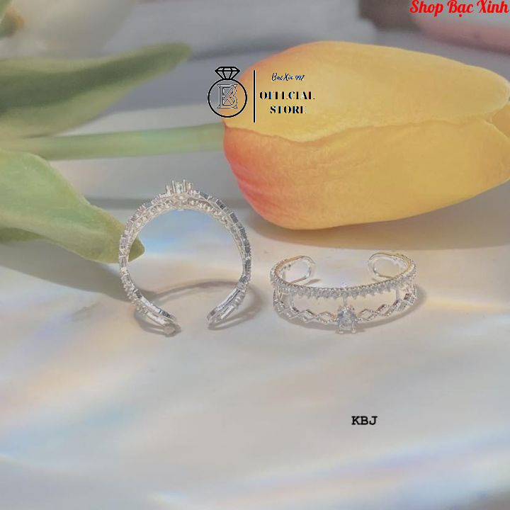 Nhẫn vương miện , đính đá , Nhẫn Bạc Ta