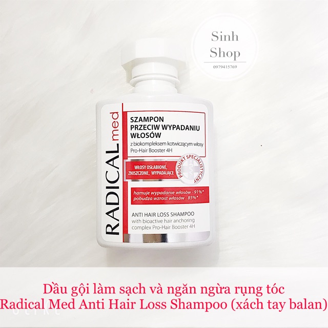 Dầu gội làm sạch và ngăn ngừa rụng tóc Radical Med Anti Hair Loss Shampoo 300ml (bill ảnh tiếp)