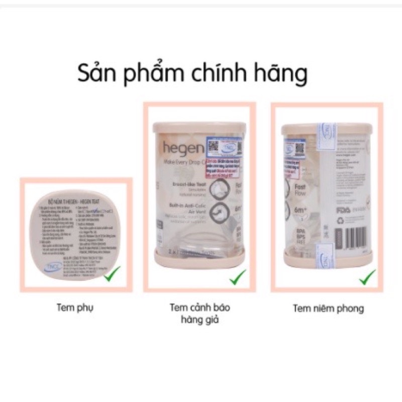 LẺ 1 NÚM hegen - Núm ti hegen chính hãng size 0/1/2/3 và y cut