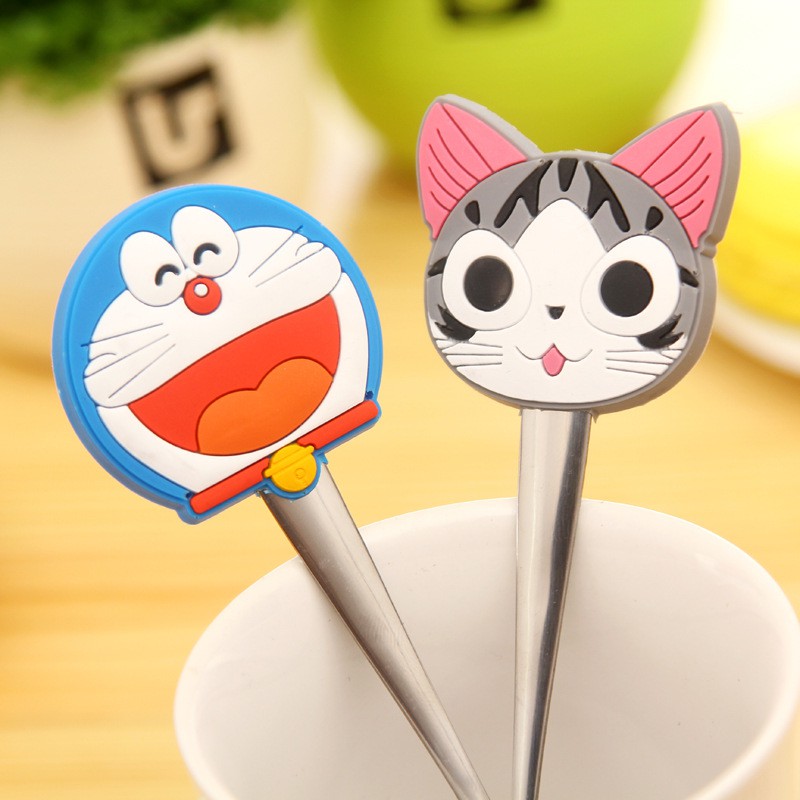 Thìa Thép Không Gỉ Tay Cầm Silicon Hình Thú Hoạt Hình Clovershop68