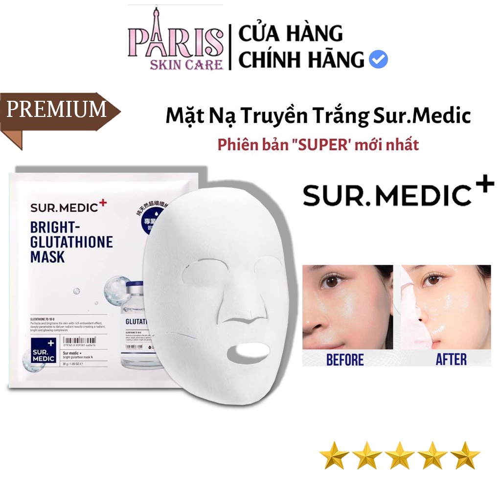 Mặt Nạ Truyền Trắng Sur.Medic+ Tinh Chất Glutathione Làm Trắng Sáng Da Sur Medic Super Bright Glutathione Mask 30g x10