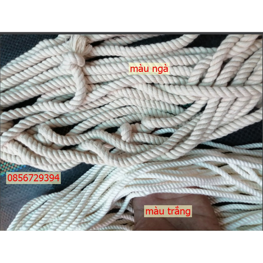 Dây thừng macrame se cotton, dây thừng trang trí