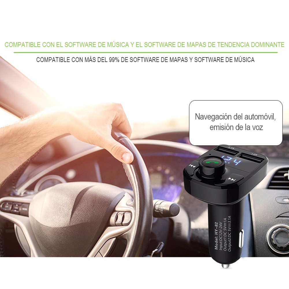 Tẩu nghe nhạc Bluetooth trên ô tô kiêm sạc điện thoại 2 cổng cao cấp Hyundai HY-82