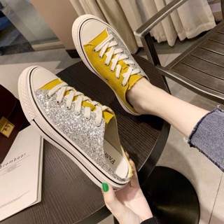 Dép giả giày thể thao nữ, dép giả giày nhũ