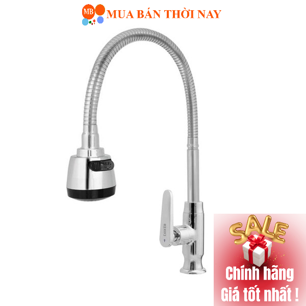 Vòi rửa chén Lạnh Luxta L3101T3B, vòi bếp lò xo dây mềm 1 đường nước Lạnh, Chính hãng bảo hành 03 nă