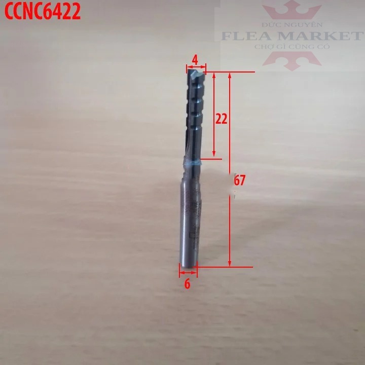 Mũi cắt CNC 2 cánh cốt 6mm hàng công ty