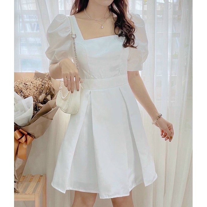 Đầm trắng đi tiệc sang trọng [ Kèm ảnh thật trải sàn ]