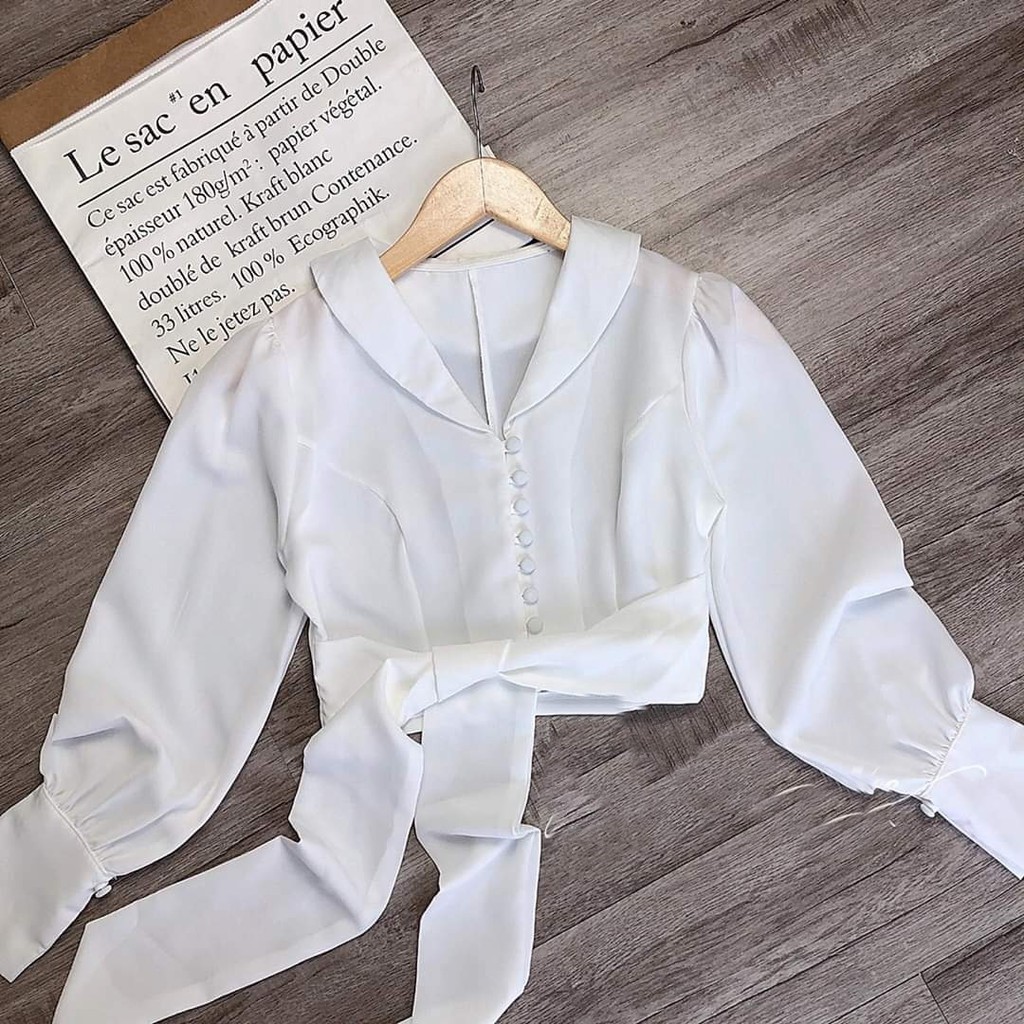 [Mã WASTUP giảm 10% tối đa 30K đơn 99K] Áo croptop nữ dài tay thắt nơ nhiều kiểu | BigBuy360 - bigbuy360.vn