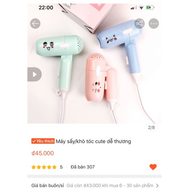 Máy sấy tóc thỏ mini gấp gọn