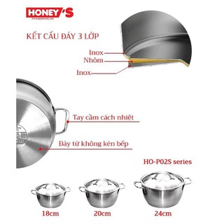 Nồi inox Honey’s HO-P02S2401 - 3 đáy
