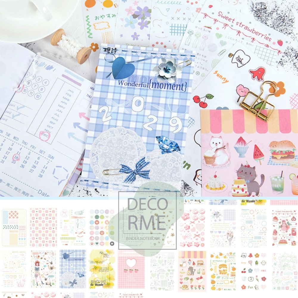 Dercome Sổ sticker tự cắt trang trí sổ tay,bullet journal phụ kiện văn phòng phẩm