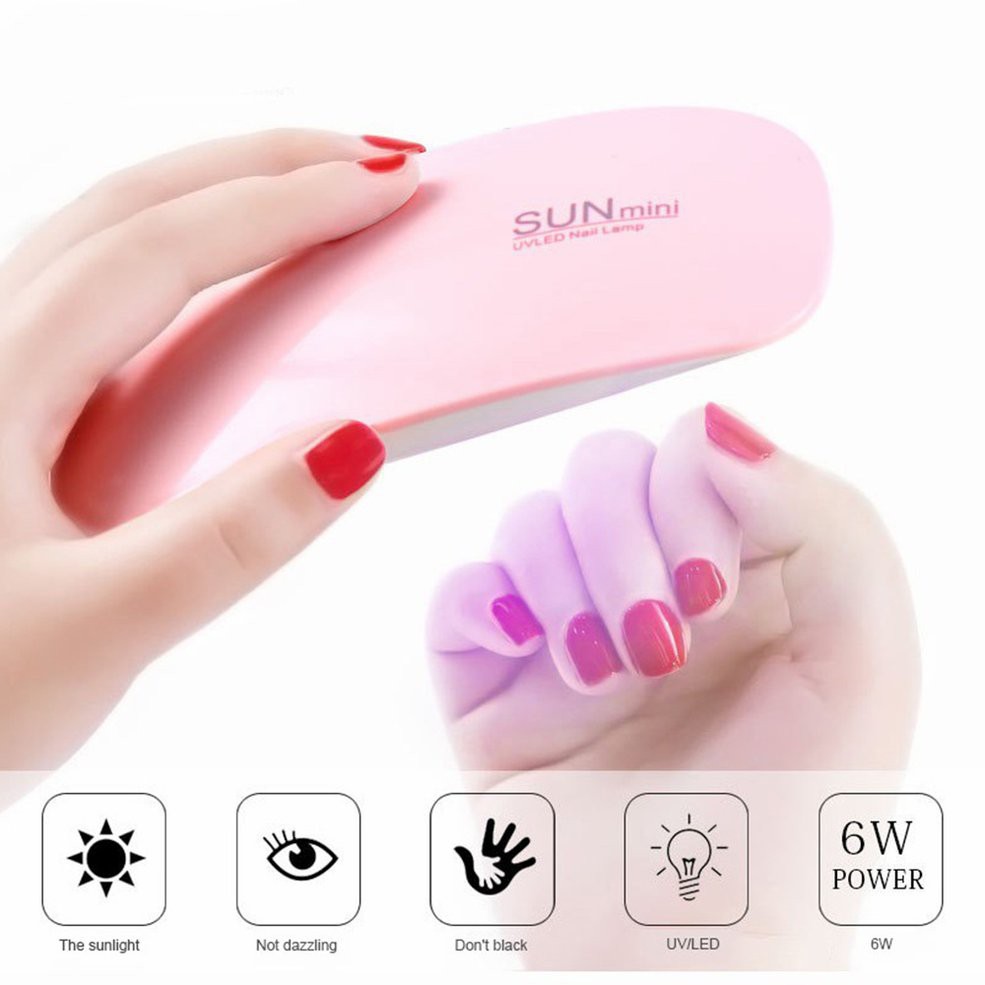 (Hàng Mới Về) Đèn Led Mini Hong Khô Sơn Móng Tay Gel Uv 6w