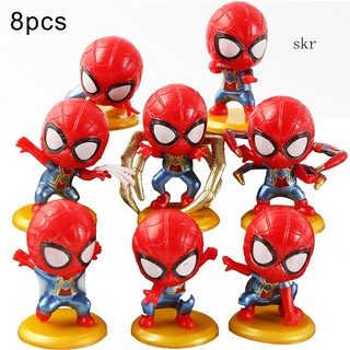 Set 8 Mô Hình Đồ Chơi Nhân Vật Người Nhện Kèm Đế Đỡ