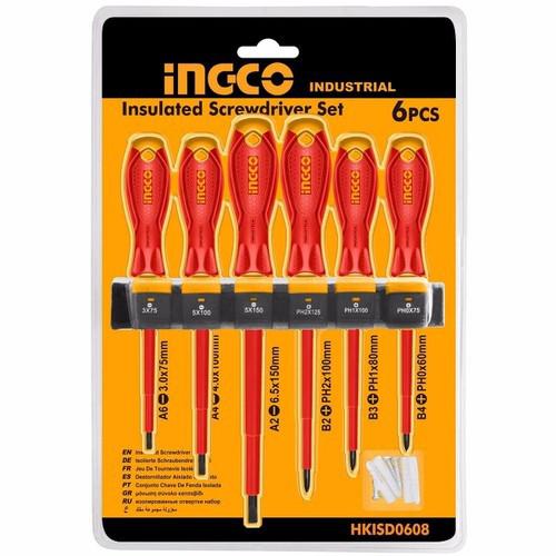 Bộ tuốc nơ vít cách điện 6 cây ingco hkisd0608