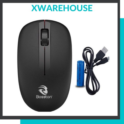 Chuột không dây Boston Q8 dùng pin sạc, chuột máy tính laptop 1000 DPI BH 12 tháng