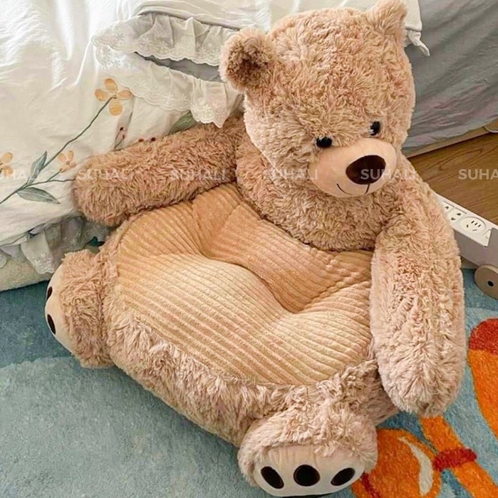 Ghế bệt Gấu Teddy SUHALI đệm ngồi ấm áp, mềm mại decor trang trí phòng