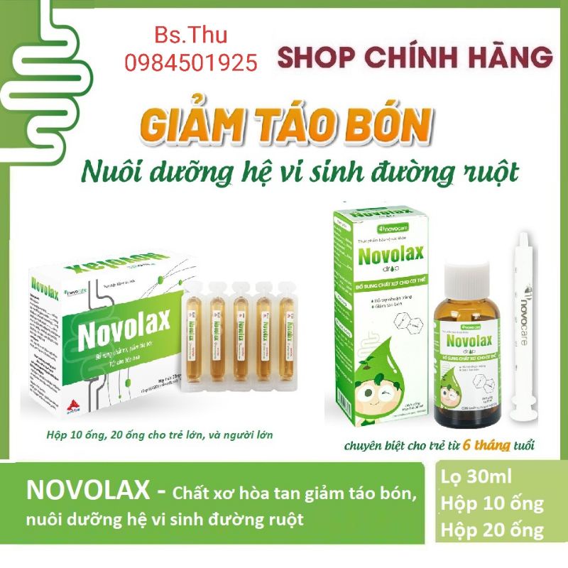Novolax hỗ trợ giảm táo bón, bổ sung chất xơ hoà tan từ thiên nhiên