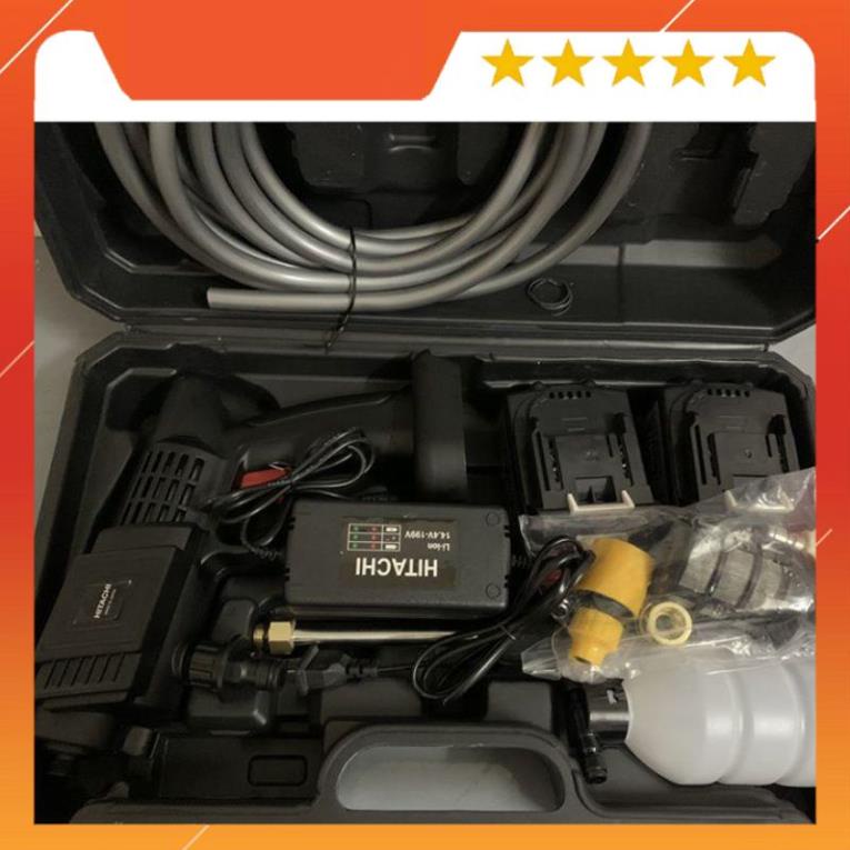 Máy rửa xe dùng pin mini, Máy xịt rửa tăng áp Hitachi 199V áp lực cao 1400W