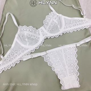 Set đồ lót nữ bralette thêu hoa trắng m67