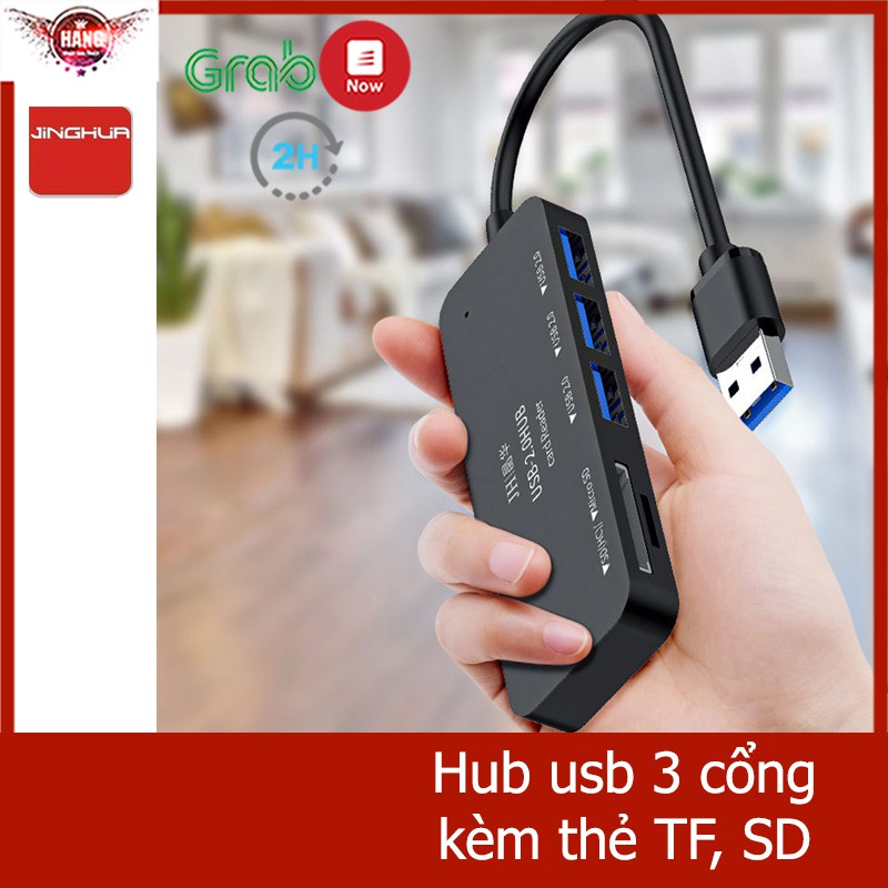 Hub usb ra 3 cổng usb, thẻ TF và SD - Jinghua Z300