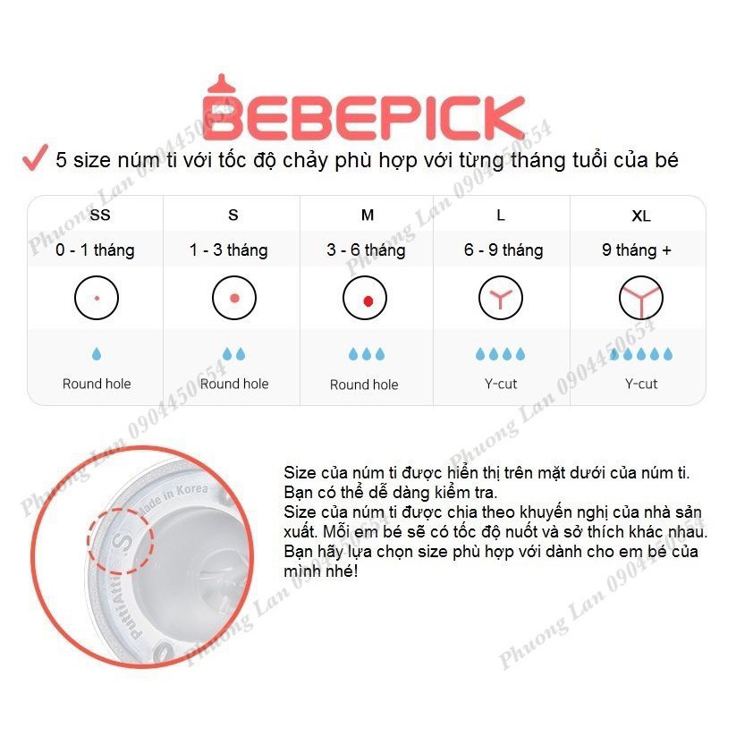 Bình sữa Bebepick bản Ox (bình bò) size 150ml - 250ml