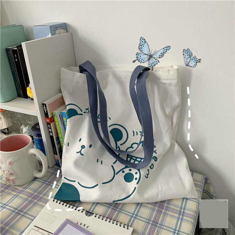 Túi Vải Canvas Đeo Chéo Đa Năng Sức Chứa Lớn Thời Trang Hàn Quốc Cho Nữ