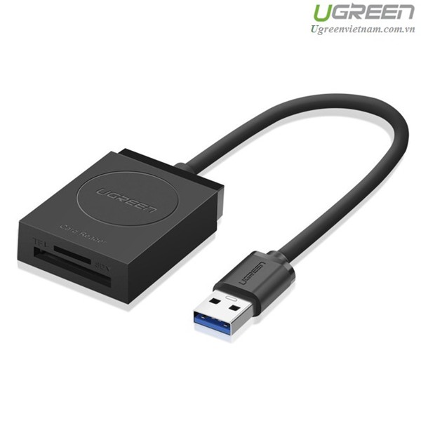 Đầu đọc thẻ USB 3.0 hỗ trợ SD/TF chính hãng Ugreen 20250 cao cấp