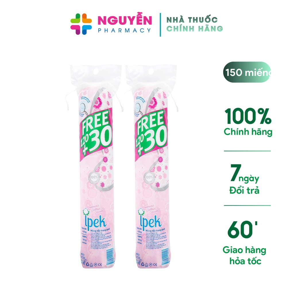 Bông Tẩy Trang Ipek Cotton Pads Thổ Nhĩ Kỳ 150 Miếng - 100% Cotton