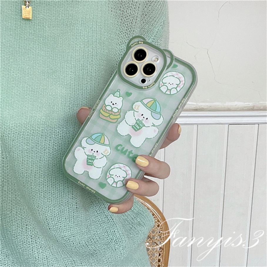 Ốp Điện Thoại Mềm Trong Suốt Họa Tiết Gấu Trắng Cho iPhone 14 13 12 11 Pro Max X XR Xs Max 8 7 6 6s Plus SE 2020