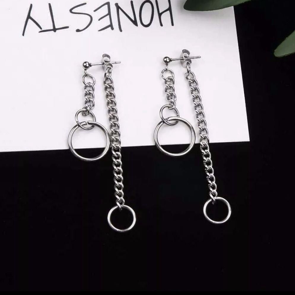 Khuyên tai tròn dài phong cách hiphop thời trang cá tính