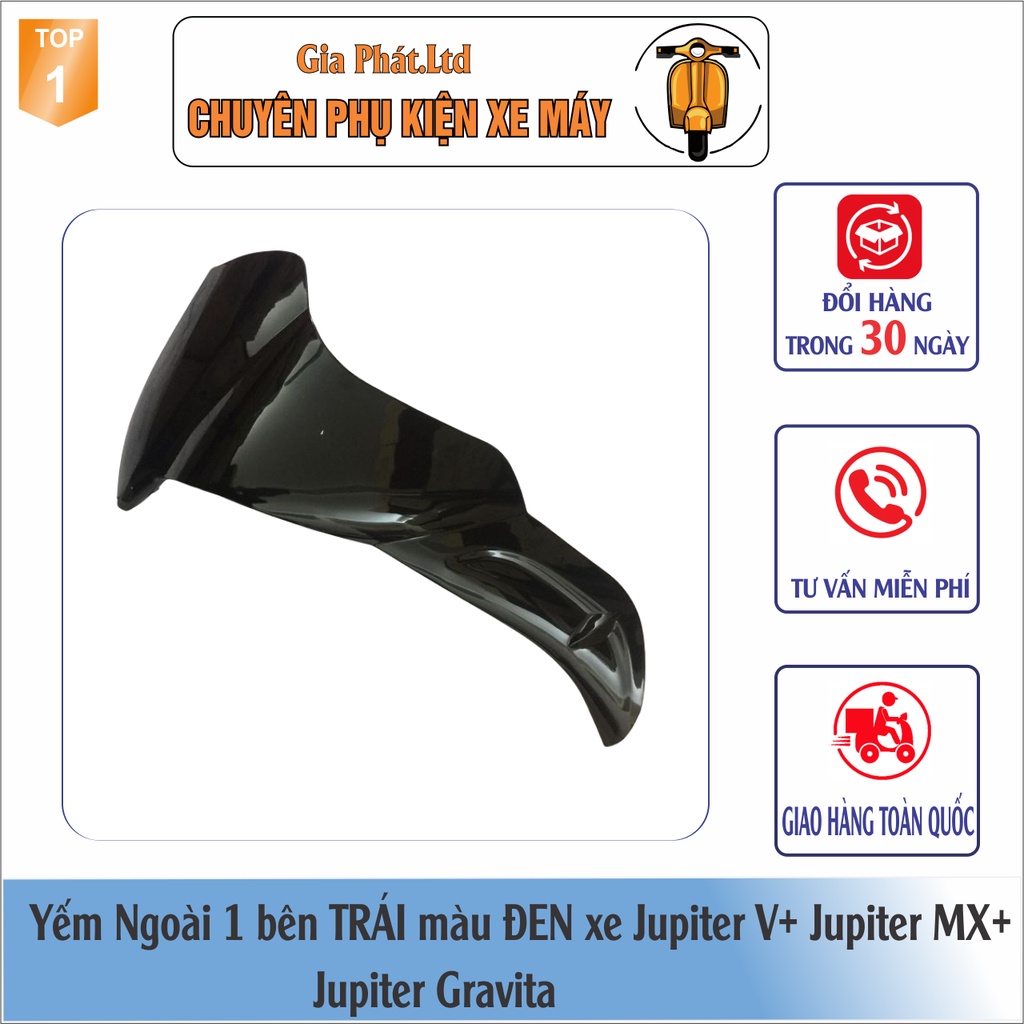 Yếm Ngoài màu ĐEN gắn xe Jupiter V+ Jupiter MX+ Jupiter Gravita nhựa ABS cao cấp