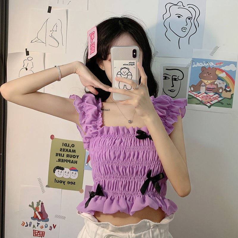 Áo Hai Dây Đính Nơ Thời Trang Nữ Tính