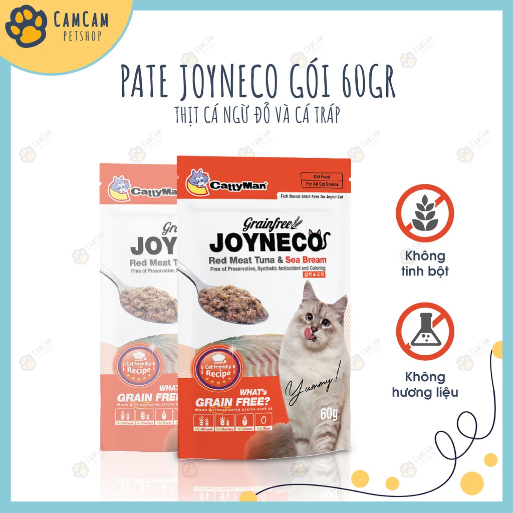 Pate cho mèo Joyneco Gói 60gr - Thức ăn cho mèo giàu dinh dưỡng, bổ sung Vitamin và Protein