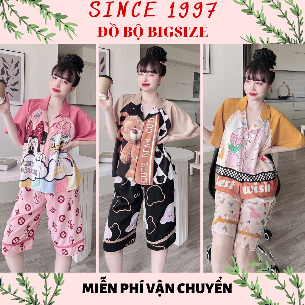 Đồ bộ bigsize Lửng Mango 50-95kg, Since1997 Pijama, Đồ ngủ lụa Mango cao cấp loại 1 mềm mướt