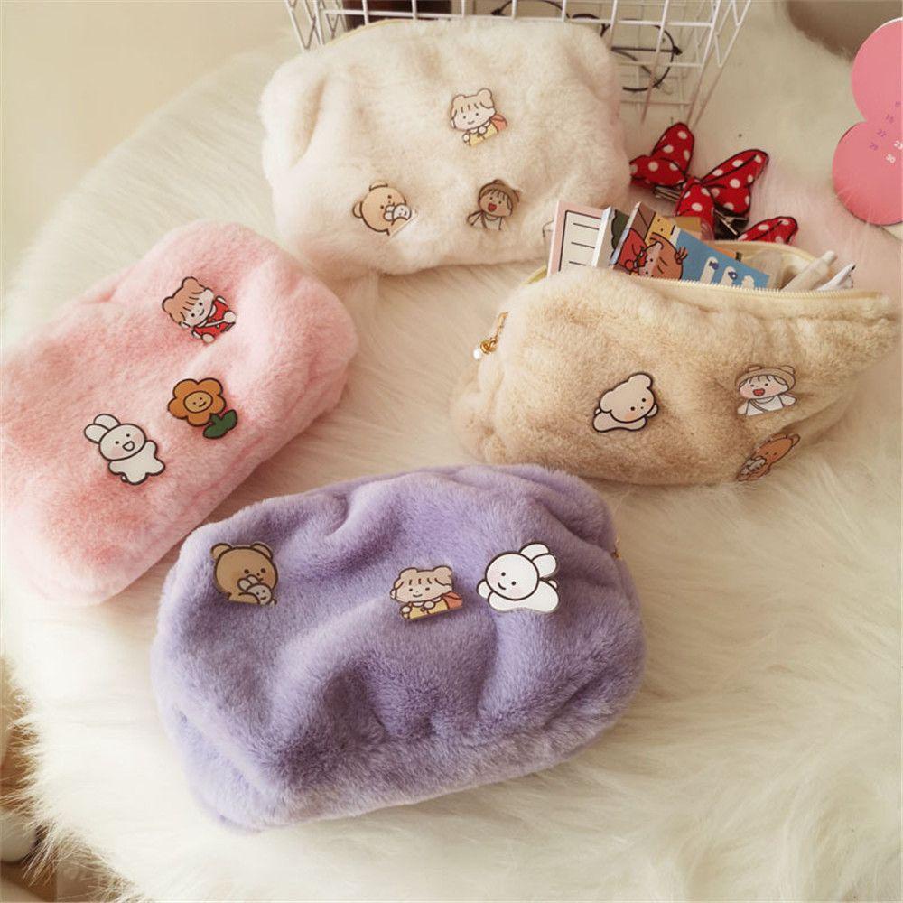 Túi Đựng Bút / Mỹ Phẩm Phủ Lông Xinh Xắn MIHAN1 Ốp