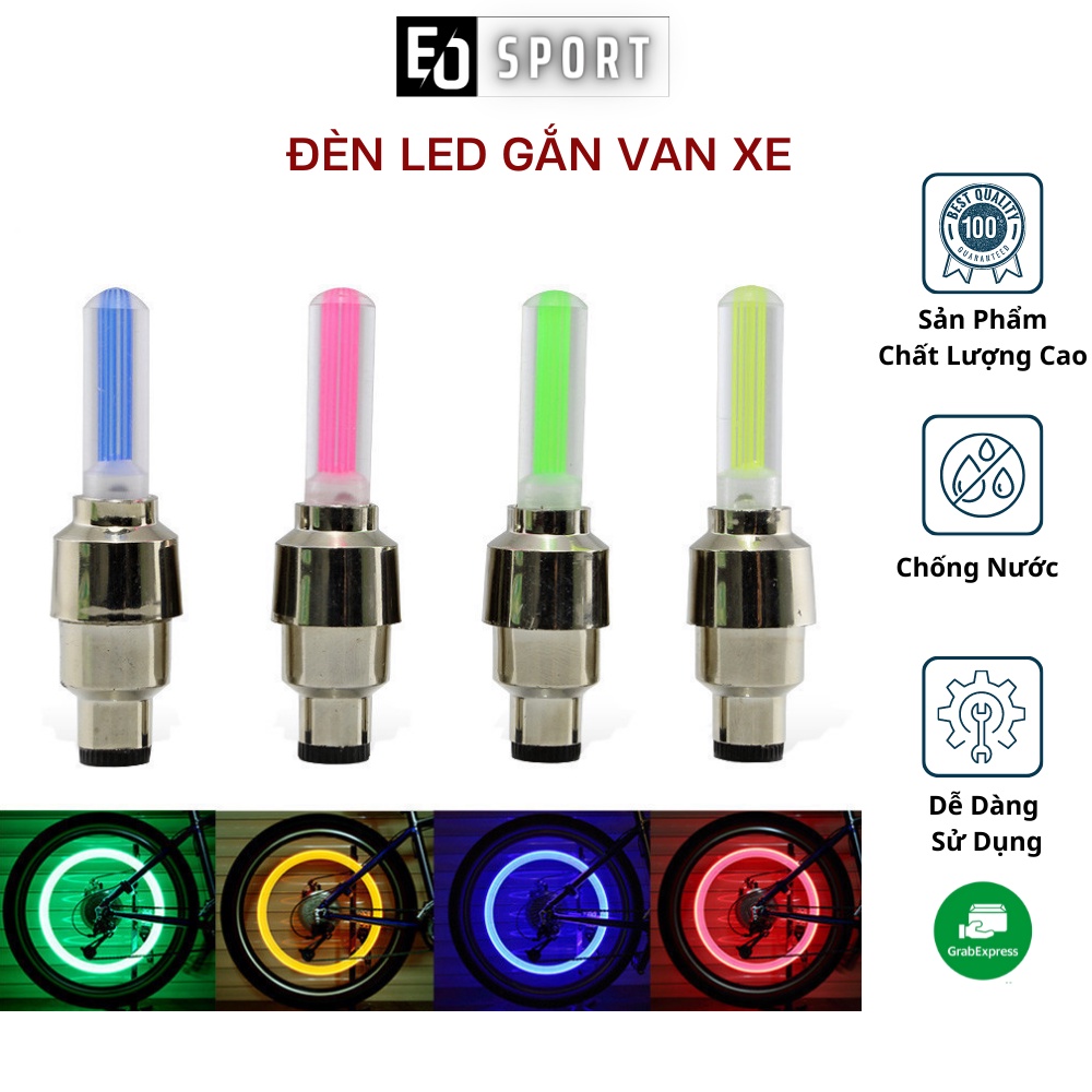 Đèn LED Gắn Van Lốp Bánh Xe Đạp, Xe Máy, Ô Tô , Sáng Nổi Bật, Chống Nước - EO.sportDZ
