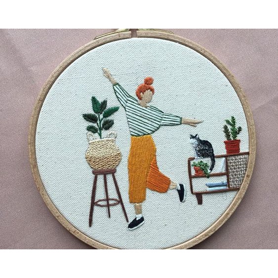 DIY NGUYÊN LIỆU THÊU TAY THỦ CÔNG HOOP NỘI THẤT CUTE- KIT THÊU TRANG TRÍ- BÁCH HÓA NA NA