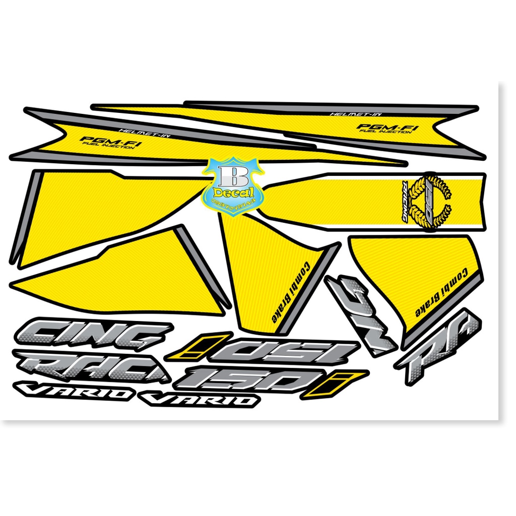 ( Quí khách vui lòng mang ra tiệm cho thợ dán ) Tem vario racing vàng đen